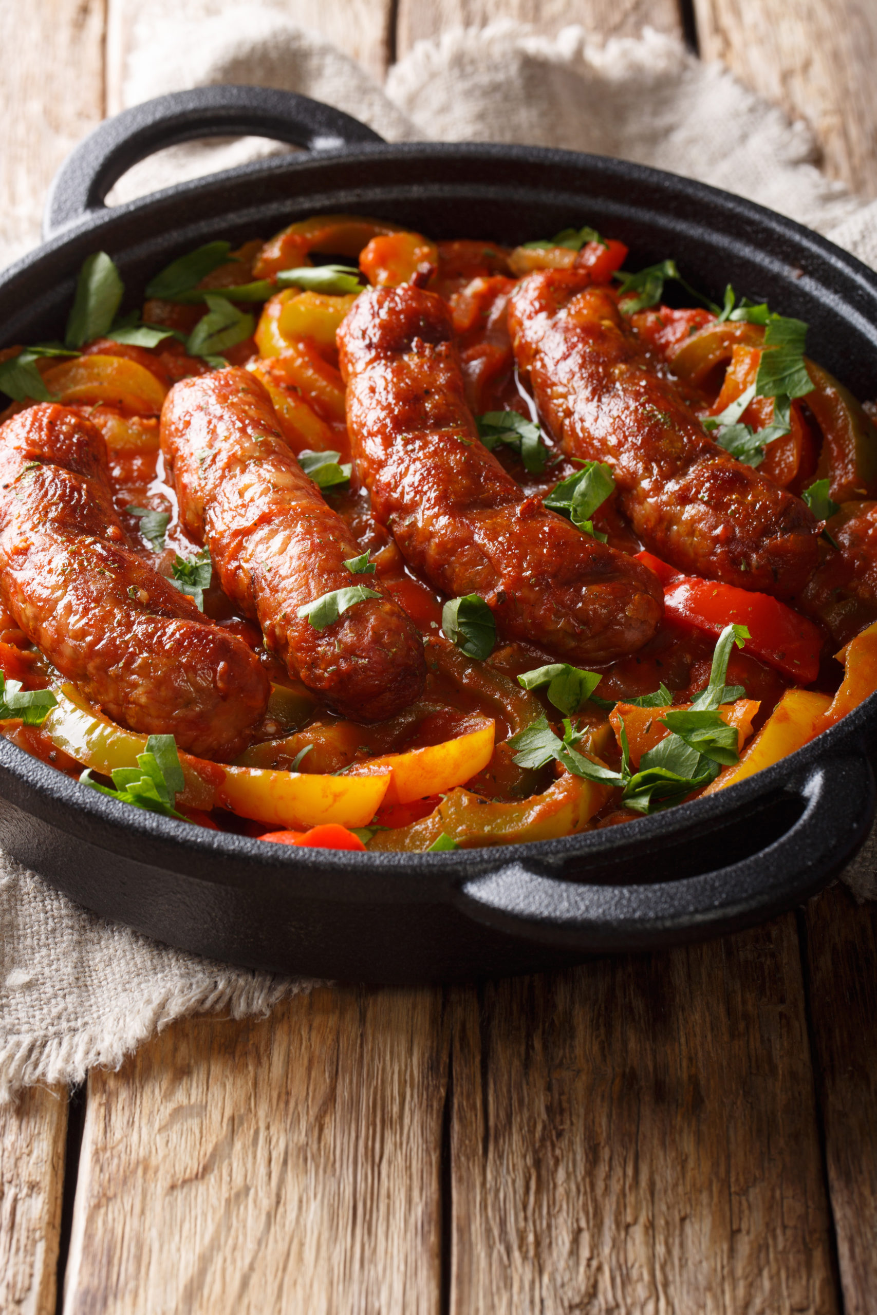 Italian sausage and pepper tray