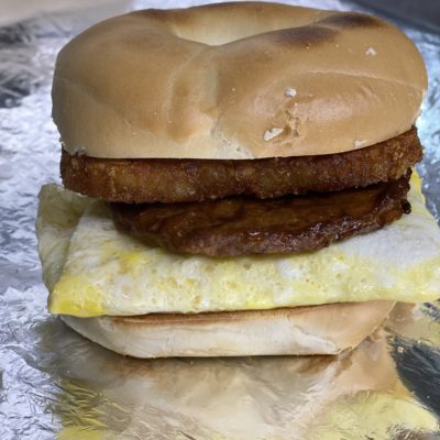 sausage egg breakfast sandwich